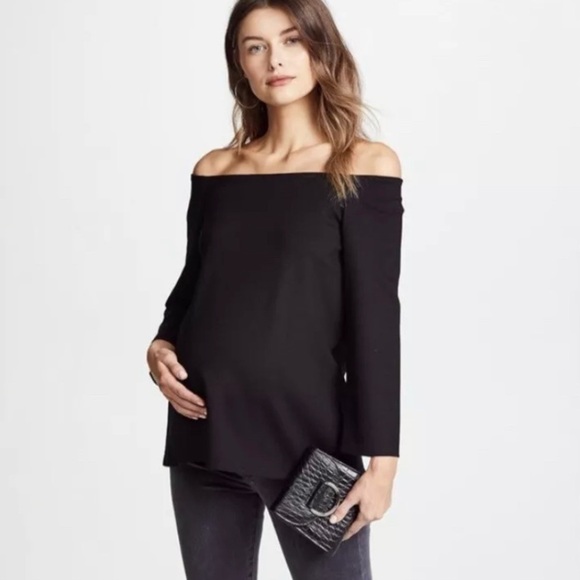 Hatch Maternity 1 Small Black Off Shoulder Blouse Top ~ Night Out Classic - Picture 1 of 8
